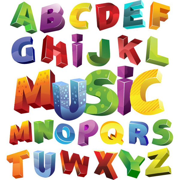 Colorful Block 3d Alphabet Font Set Welovesolo