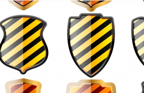 yellow vector shield ornament icons black 