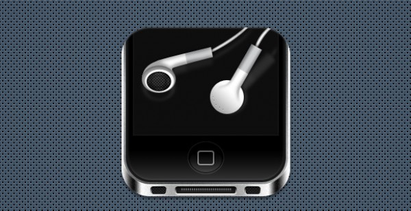 touchscreen small slick psd source photoshop resources mac iPod iphone 4 iPad icon high quality headphones Free icons earphones cute black apple 