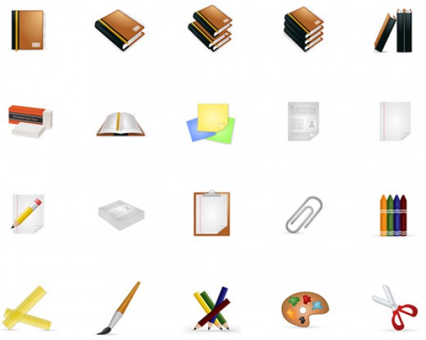 stationery scissor professional pen paper library icons icon set icon eraser clean books book art 2.0 web 