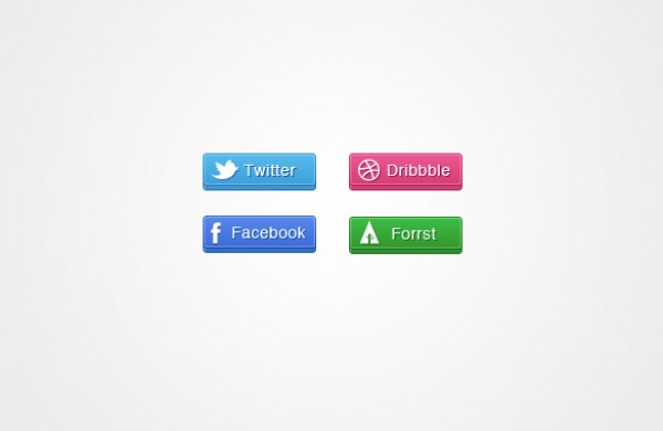 twitter social psd source photoshop resources icons Forrst Facebook dribble 