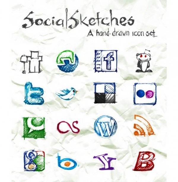 web unique ultimate stylish social icons sketched sketch set quality png pack original new modern interface icons high detail hand drawn social icons hand drawn fresh free download free elements download detailed design creative clean 
