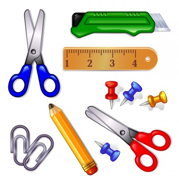 web vector unique tack stylish stationary scissors school supplies ruler quality pushpin pin pencil paperclip original office supplies illustrator high quality graphic fresh free download free download design creative 