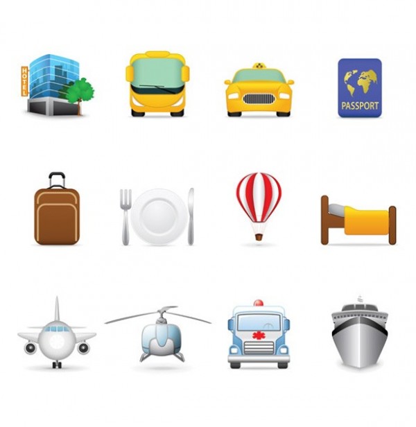 vector unique travel tourism taxi stylish quality passport original luggage illustrator icon hotels high quality graphic free download free download cruise ship creative bus bed airplane air balloon  