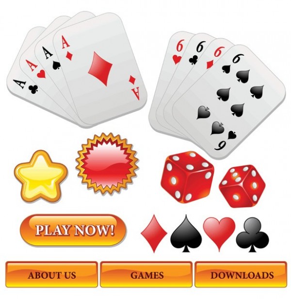 web vector unique ui elements suit stylish set quality playing cards original new interface illustrator icons high quality hi-res HD graphic glossy gambling fresh free download free elements download dice detailed design creative cards buttons 