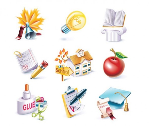 web vector unique ui elements stylish school icons school quality pen original notebook new light bulb interface illustrator icons high quality hi-res HD graphic glue fresh free download free elements download diploma detailed design creative book bell 