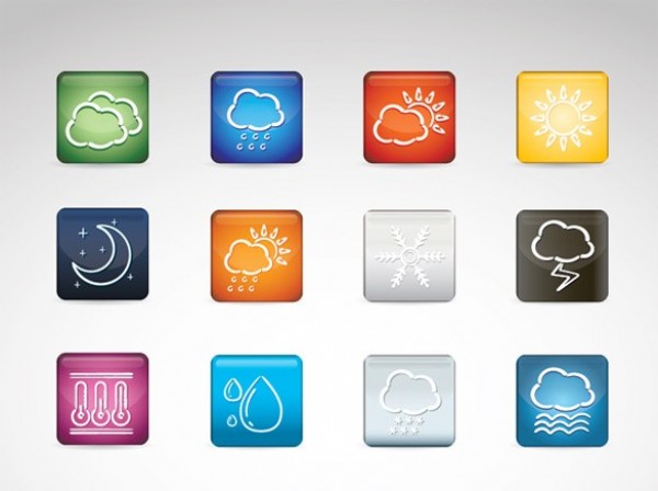 web weather icons weather buttons unique ui elements ui stylish square simple set quality original new modern interface icon hi-res HD fresh free download free elements download detailed design creative colorful clean button 