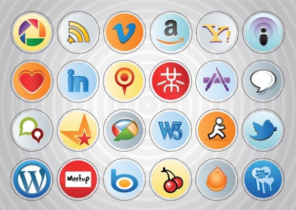 web vector unique ui elements stylish social set round quality pack original new networking media interface illustrator icons high quality hi-res HD graphic fresh free download free elements download detailed design creative circular buttons bookmarking 