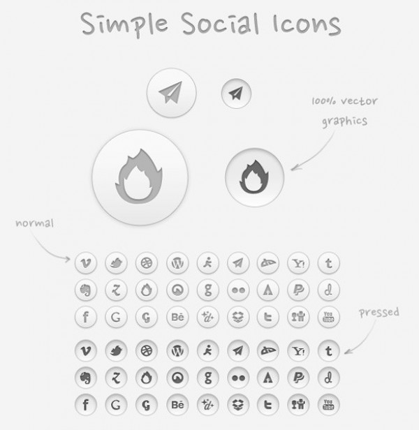 white web unique ui elements ui stylish states social icons set social simple set round quality psd pressed png pack original new networking modern media light interface icons hi-res HD grey fresh free download free flat elements download detailed design creative clean bookmarking active 
