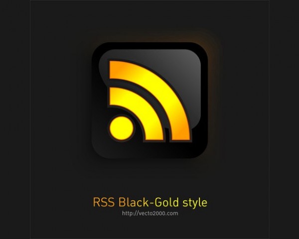 web vector unique ui elements stylish social rss icon sleek shiny rss icon quality original new interface illustrator high quality hi-res HD graphic gold glossy fresh free download free EPS elements download detailed design creative cdr black rss icon black and gold black AI 