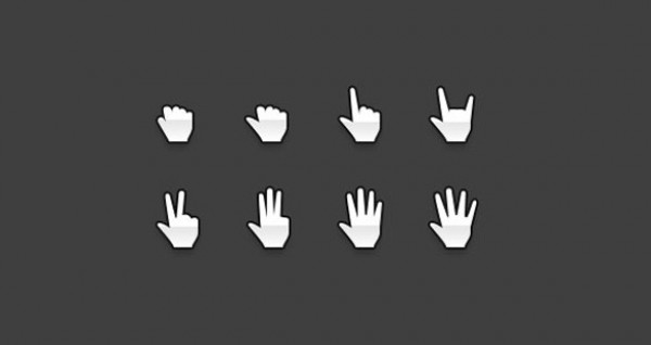 8 Hand Gesture Cursors Set PSD - WeLoveSoLo