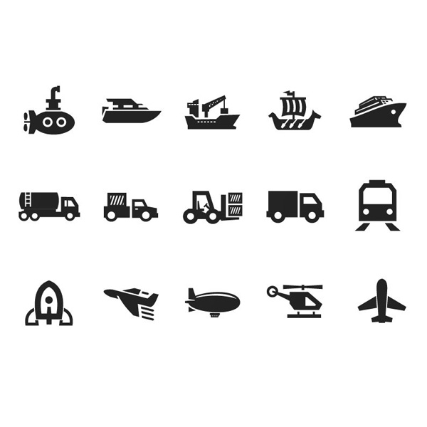 web vector unique ui elements truck transportation icons transport icons train submarine stylish silhouette shipping ship set rocket quality original new interface illustrator icons high quality hi-res helicopter HD graphic fresh free download free forklift EPS elements download detailed design creative boats blimp black barge airplane 