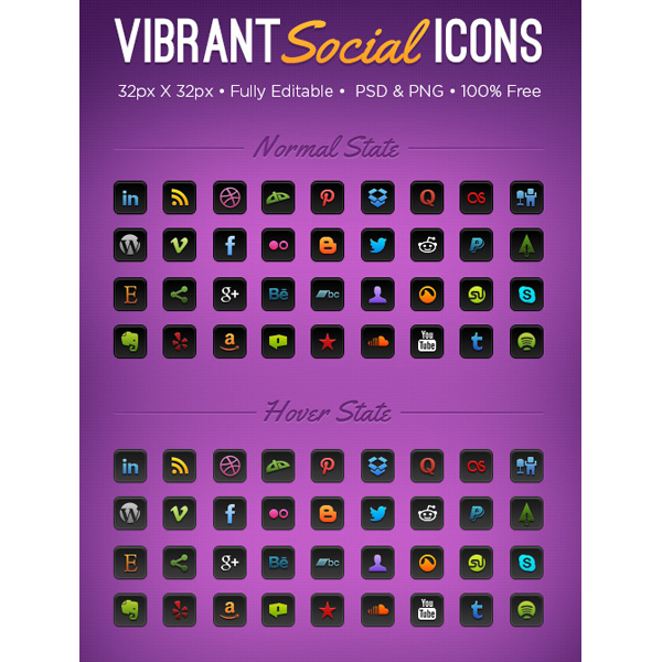 web vivid vibrant unique ui elements ui stylish social icons set social quality psd png pack original new networking modern interface icons hi-res HD fresh free download free elements download detailed design dark creative colorful clean bright 