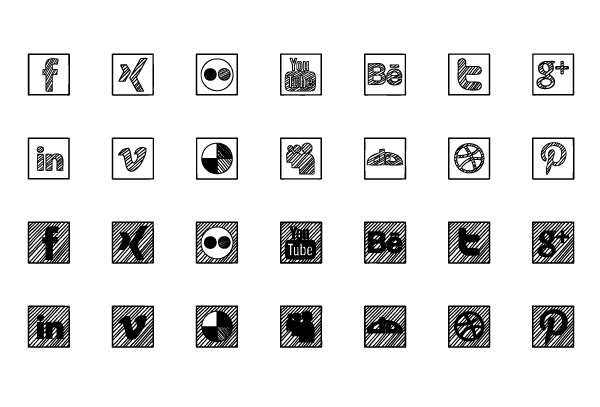 web unique ui elements ui stylish social icons sketched icons sketched set quality original new networking modern interface icons html hi-res HD fresh free download free font elements download detailed design css font social icons css font css creative clean 