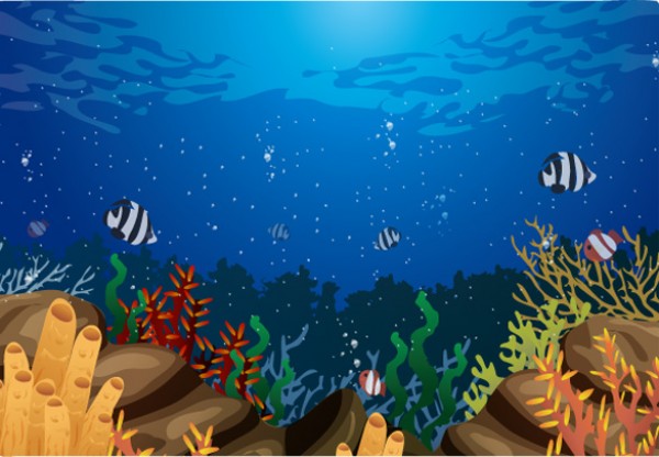 Underwater Sealife Vector Background - WeLoveSoLo