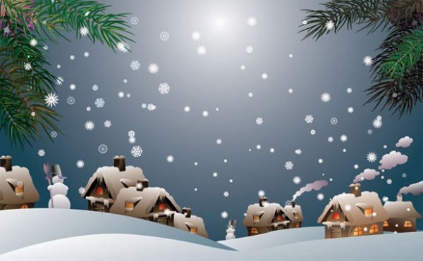 wintertime winter scene winter web village vector unique ultimate stylish snowy snowman snowing snow scene quality original new illustrator high quality high detail graphic fresh free download free download detailed design creative background 