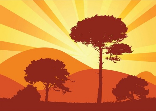 web vector unique ultimate trees sunset sun stylish silhouette quality original orange new nature mountains modern illustrator hills high quality graphic fresh free download free download design creative countryside background 
