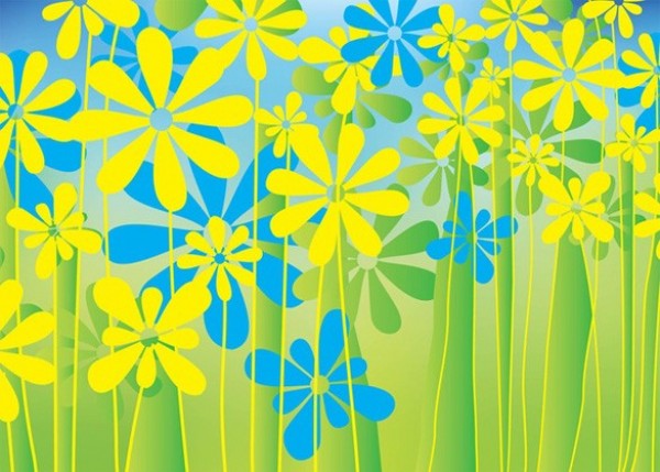 yellow web vector unique sunshine summer stylish sky quality original new modern illustrator high quality graphic fresh free download free flowers floral download design daisies creative blue background abstract 