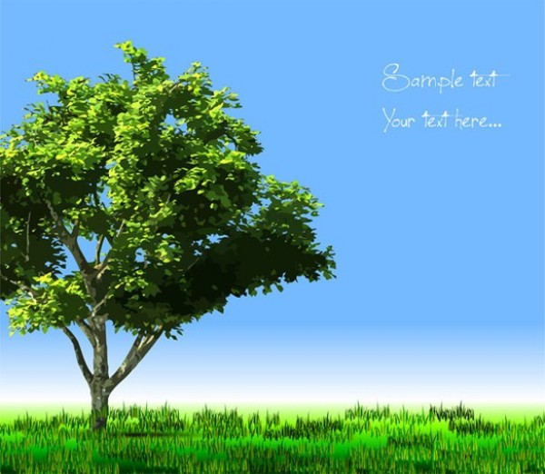 web vector unique stylish solitary tree quality original nature lone tree leaves illustrator high quality green tree grass graphic fresh free download free field download design creative countryside country 