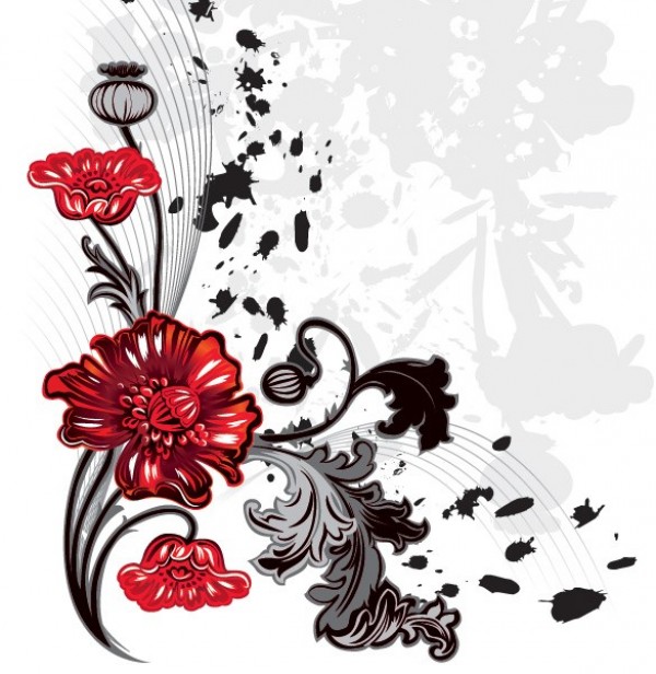 web vector unique stylish red quality poppy poppies original illustrator high quality graphic fresh free download free flower download design creative background 