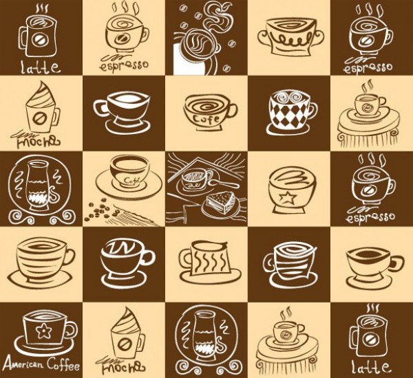 Trendy Coffee Shop Checked Vector Background - WeLoveSoLo