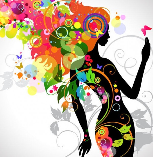 web vector unique stylish silhouette quality original illustrator high quality graphic girl silhouette fresh free download free floral download design creative colorful background abstract 