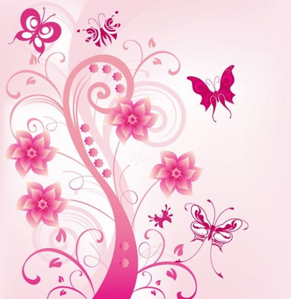web vector unique swirls stylish quality pink original illustrator high quality graphic fresh free download free flowers floral download design creative butterfly butterflies background 