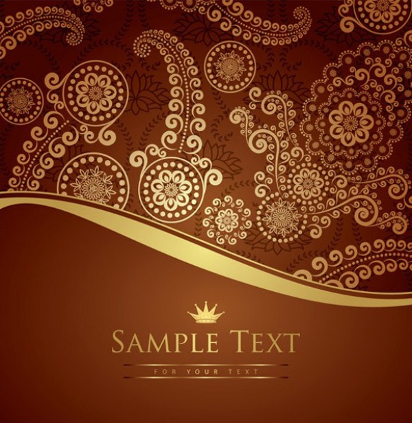 web vector unique tones stylish quality pattern paisley original illustrator high quality graphic gold fresh free download free floral elegant download design creative brown bronze background 