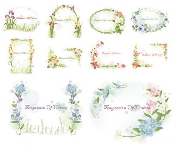 web vector unique stylish spring romantic quality original illustrator high quality graphic garden fresh free download free frames flowers floral download design dainty creative card background 