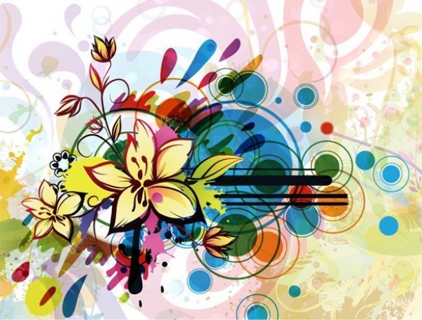 Colorful Flower Splash Abstract Vector Background - WeLoveSoLo