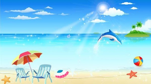 web vector vacation unique tropical stylish seaside quality palms original illustrator high quality graphic getaway fresh free download free download dolphin design creative beach background abstract  