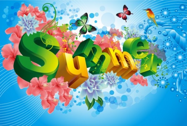 web vector unique summertime summer stylish quality original letters illustrator high quality graphic fresh free download free download design creative butterflies birds background abstract 3d 