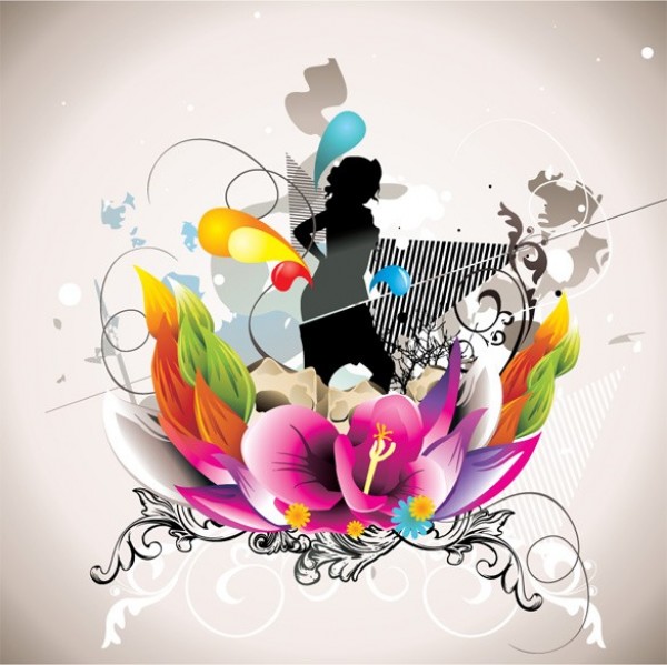 web vector unique stylish quality original illustrator high quality graphic girl silhouette fresh free download free floral download design creative background abstract 