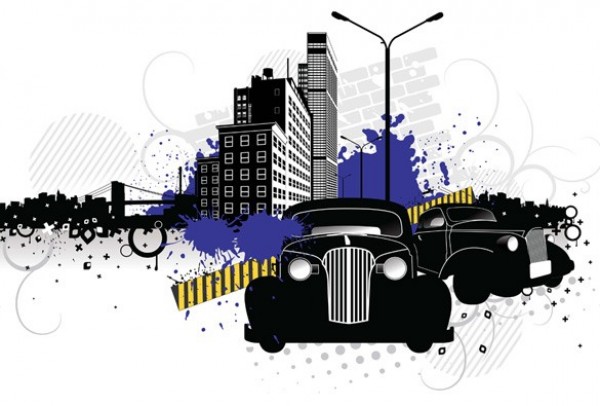 web vector unique stylish skyline scene retro quality original old cars illustrator high quality grunge graphic gangster cars fresh free download free download design creative city antique cars abstract 