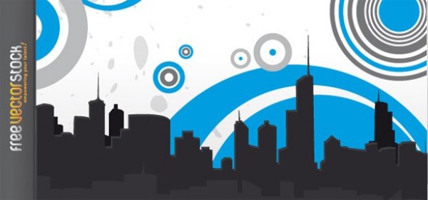 web vector unique ui elements stylish skyline silhouette quality original new interface illustrator high quality hi-res HD graphic fresh free download free EPS elements download detailed design creative cityscape city circles buildings blue background abstract 
