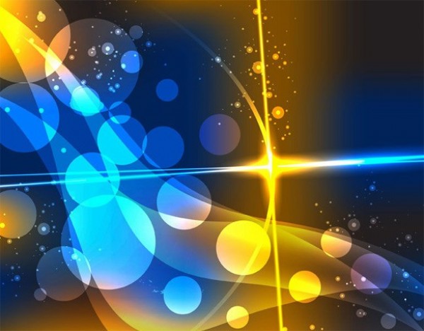 Blue & Yellow Star Bubble Abstract Vector Background ...