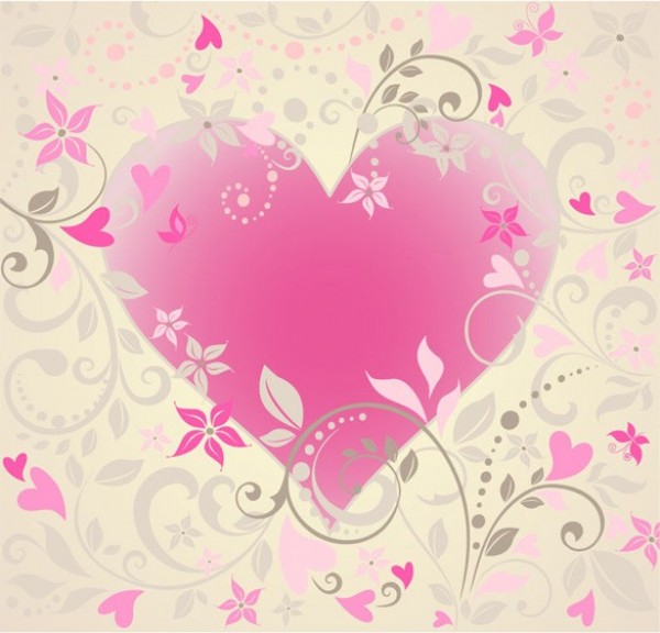web vintage vector unique sweet stylish quality pink heart pink ornaments original illustrator high quality heart graphic fresh free download free flowers floral EPS download design delicate dainty creative background 