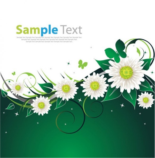 web vector unique stylish spring quality original illustrator high quality green graphic fresh free download free flowers floral EPS download design daisy daisies creative background 
