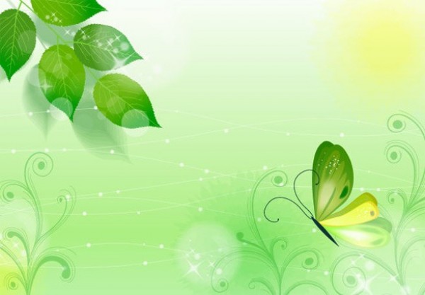 Fresh Green Spring Abstract Butterfly Background - WeLoveSoLo