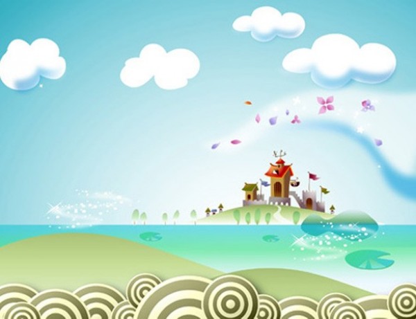 web vector unique stylish quality original lake illustrator high quality graphic fresh free download free fantasy EPS download design creative castle background art abstract 