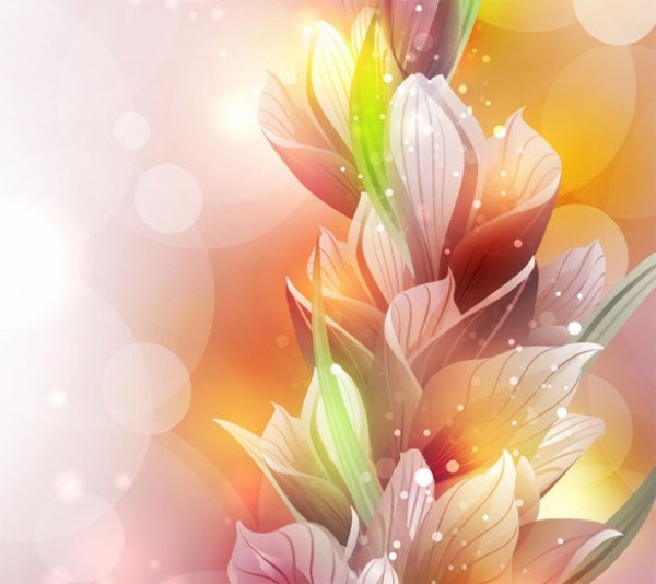 web vector unique sunlight stylish spring soft quality peach pastel original lily lilies illustrator high quality graphic glowing fresh free download free flowers floral EPS download design creative background 