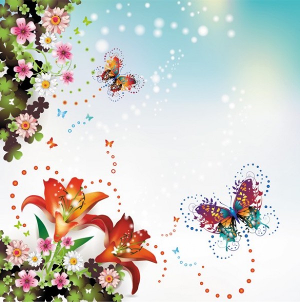 web vector unique tiger lily stylish spring quality original lily jpg illustrator high quality graphic fresh free download free flowers floral fantasy EPS download design creative butterfly butterflies background 