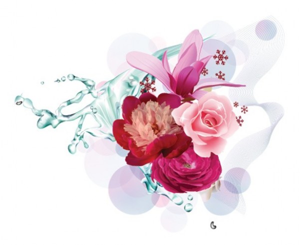 web water splash vector unique stylish rose quality pink original lily illustrator high quality graphic fresh free download free flowers floral EPS download design creative background abstract 