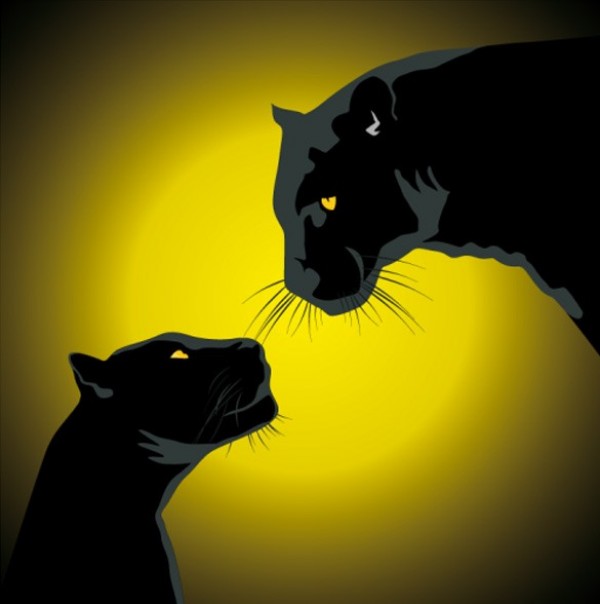 web vector unique stylish quality panthers pair original male illustrator high quality graphic glow fresh free download free female EPS download design creative cdr black panther background AI abstract 