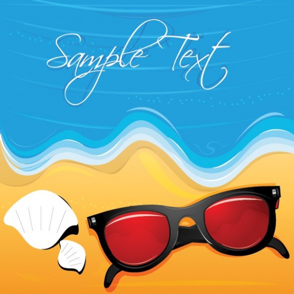 web vector unique sunglasses stylish shells seaside sea sand quality original ocean illustrator high quality graphic fresh free download free EPS download design creative beach background abstract  