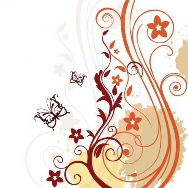 web vector unique stylish quality original orange illustrator high quality graphic fresh free download free floral EPS elegant download design creative butterfly butterflies background abstract 