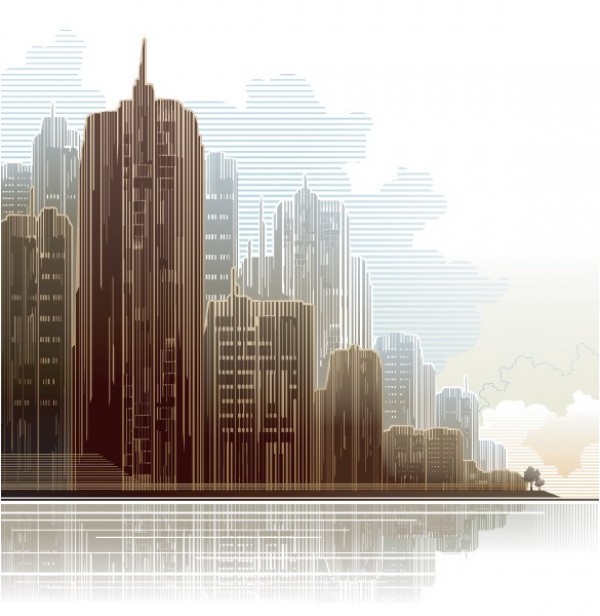web vector unique stylish skyscrapers reflection quality original modern illustrator high quality graphic futuristic fresh free download free EPS download design creative cityscape city skyscrapers city background abstract 