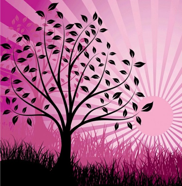 web vector unique ui elements tree silhouette tree sunset sunrise stylish silhouette rays quality pink original new interface illustrator high quality hi-res HD grasses grass graphic fresh free download free EPS elements download detailed design creative background abstract 