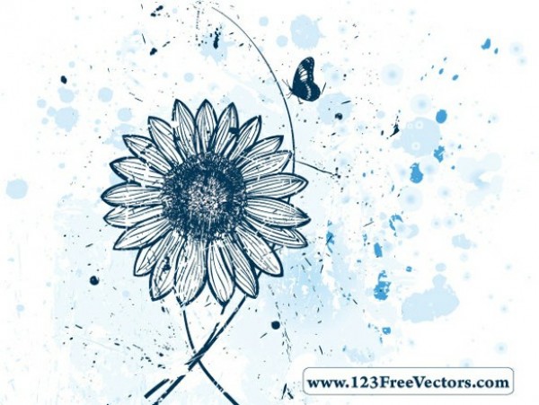 web watercolor vector unique ui elements sunflower stylish splatter quality original new interface illustrator high quality hi-res HD hand drawn grunge graphic fresh free download free flower floral EPS elements download detailed design daisy creative butterfly blue background abstract 