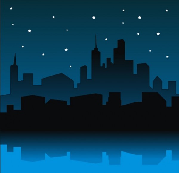 web vector unique ui elements stylish starry sky skyscrapers silhouette scene quality original new interface illustrator high quality hi-res HD graphic fresh free download free EPS elements download detailed design creative city skyline city night city cdr background AI 